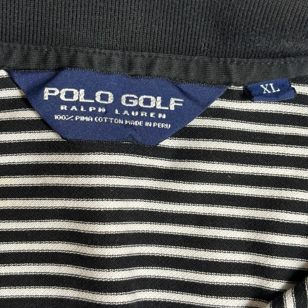 Polo Golf Ralph Lauren Short Sleeve Polo Black‎ And White Stripes Size X-Large